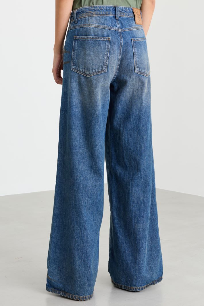Jean baggy à fermeture asymétrique - BLEU - Intrend - 4