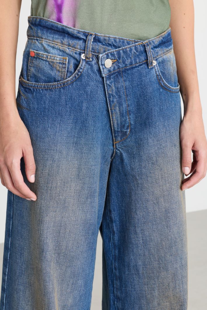 Jean baggy à fermeture asymétrique - BLEU - Intrend - 3