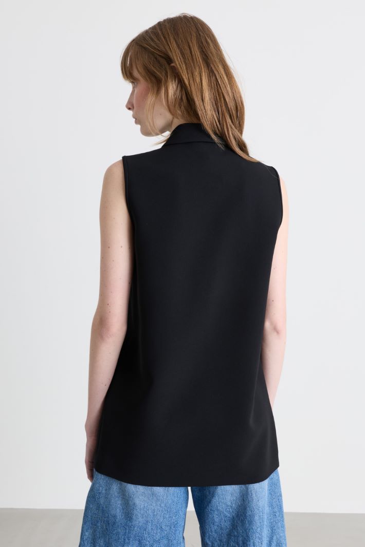Blusa a polo in cady - NERO - Intrend - 4