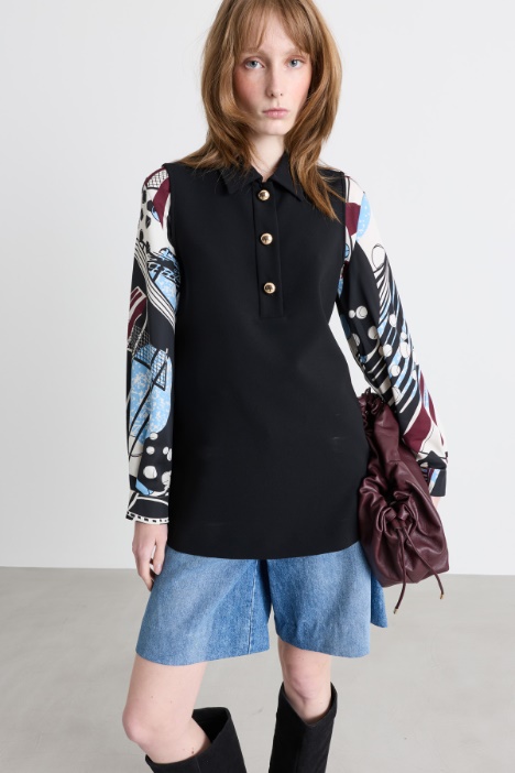 Blusa a polo in cady - Intrend
