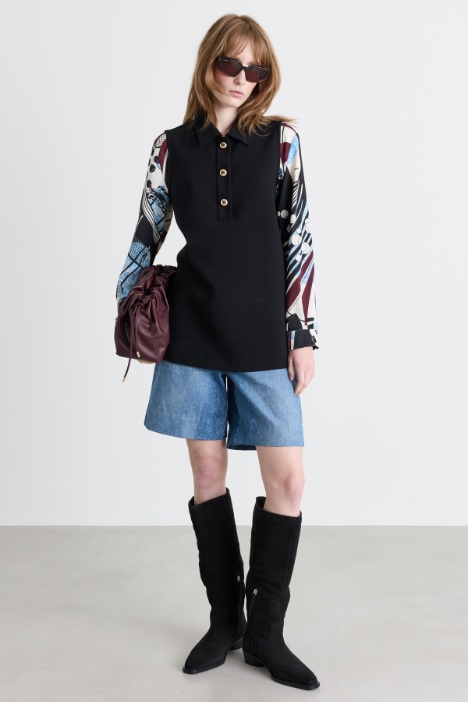 Blusa a polo in cady - Intrend
