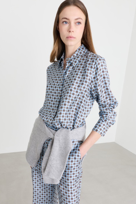 Blusa in twill stampato - Intrend