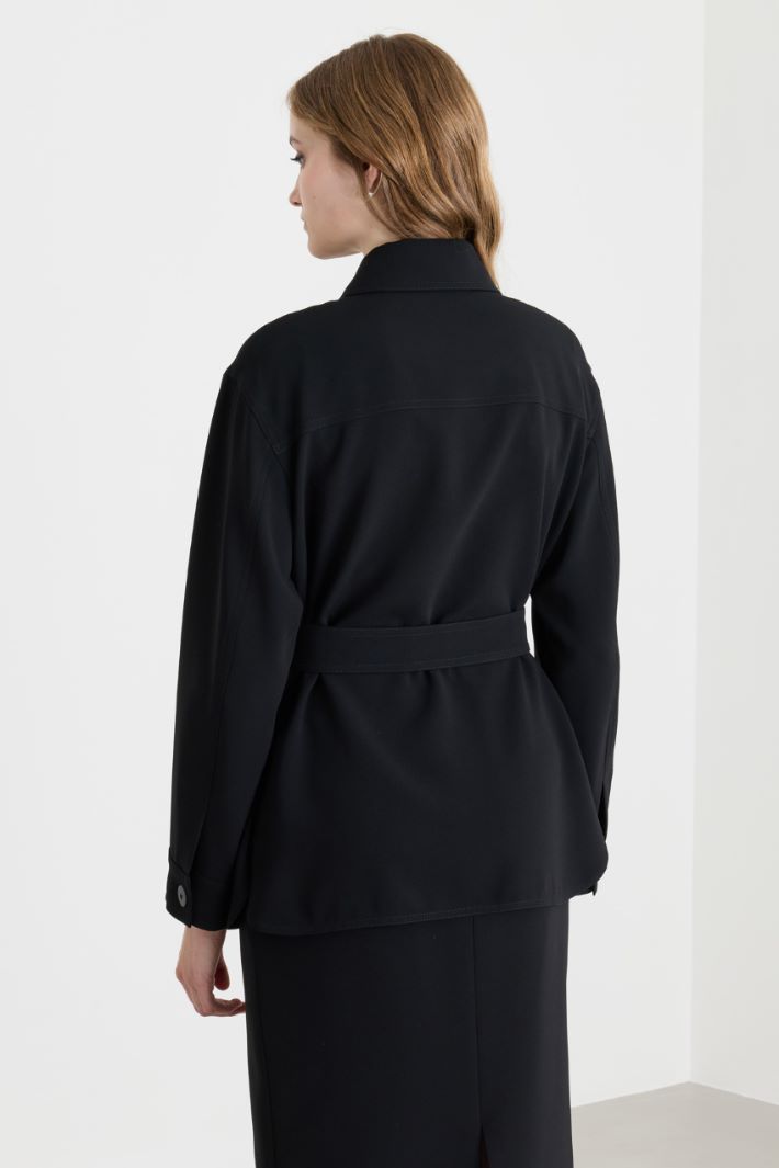 Casacca con cintura - NERO - Intrend - 4