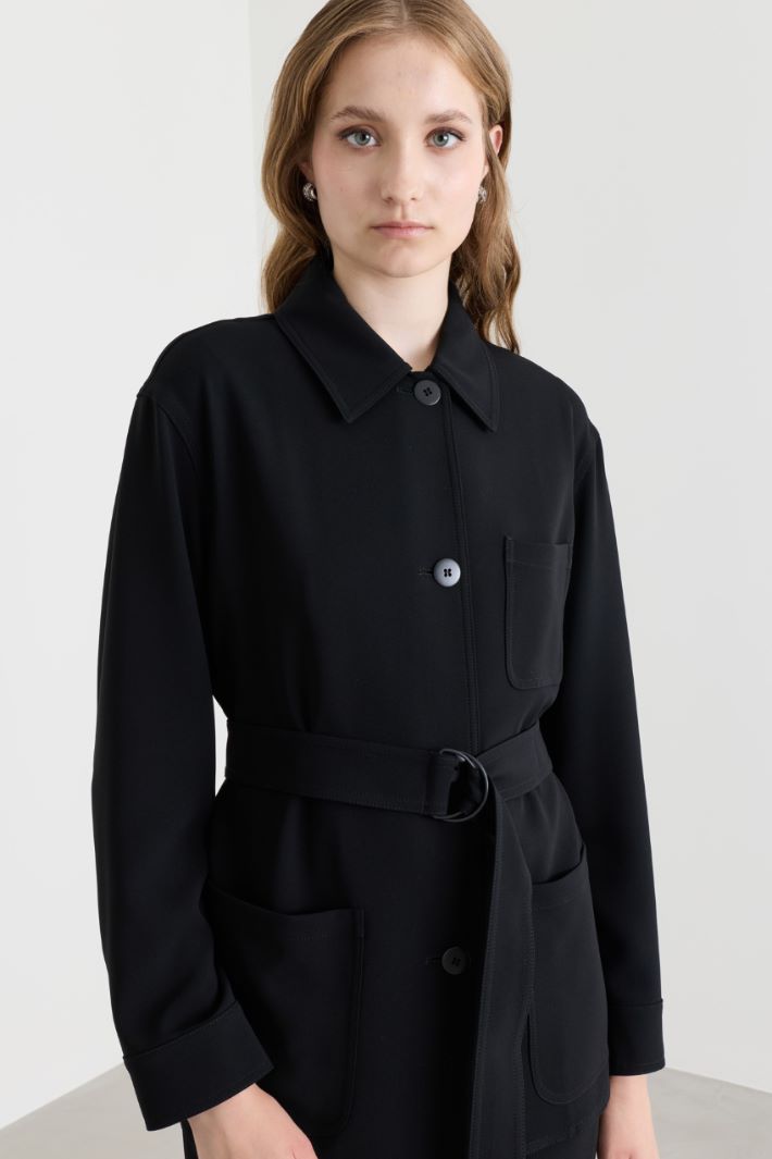Casacca con cintura - NERO - Intrend - 3