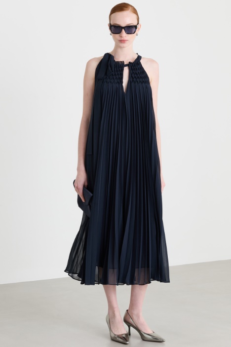 Plissé georgette midi dress - Intrend