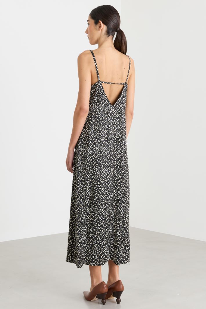 Micro-floral slip dress - BLACK - Intrend - 4