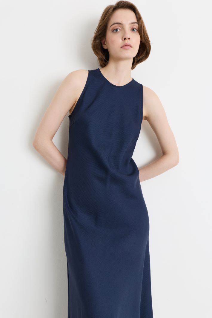 Slub twill dress - BLUE - Intrend - 3