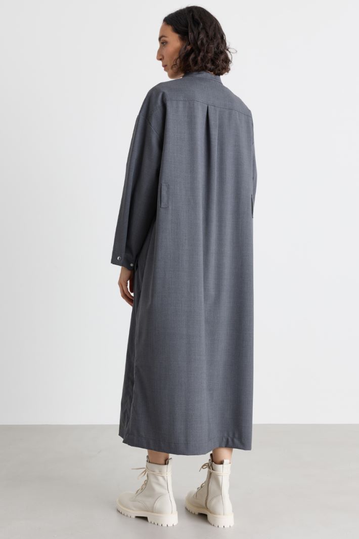 Balloon-sleeve shirt dress - GREY - Intrend - 4