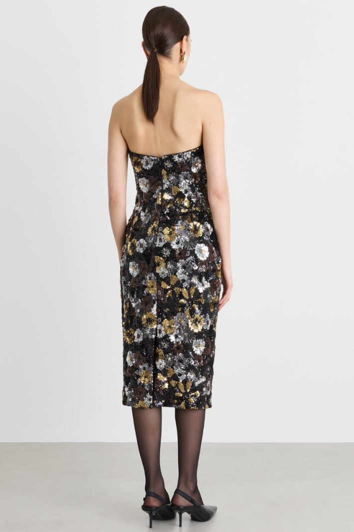 Sequin Tulle Dress - BLACK - Intrend - 4