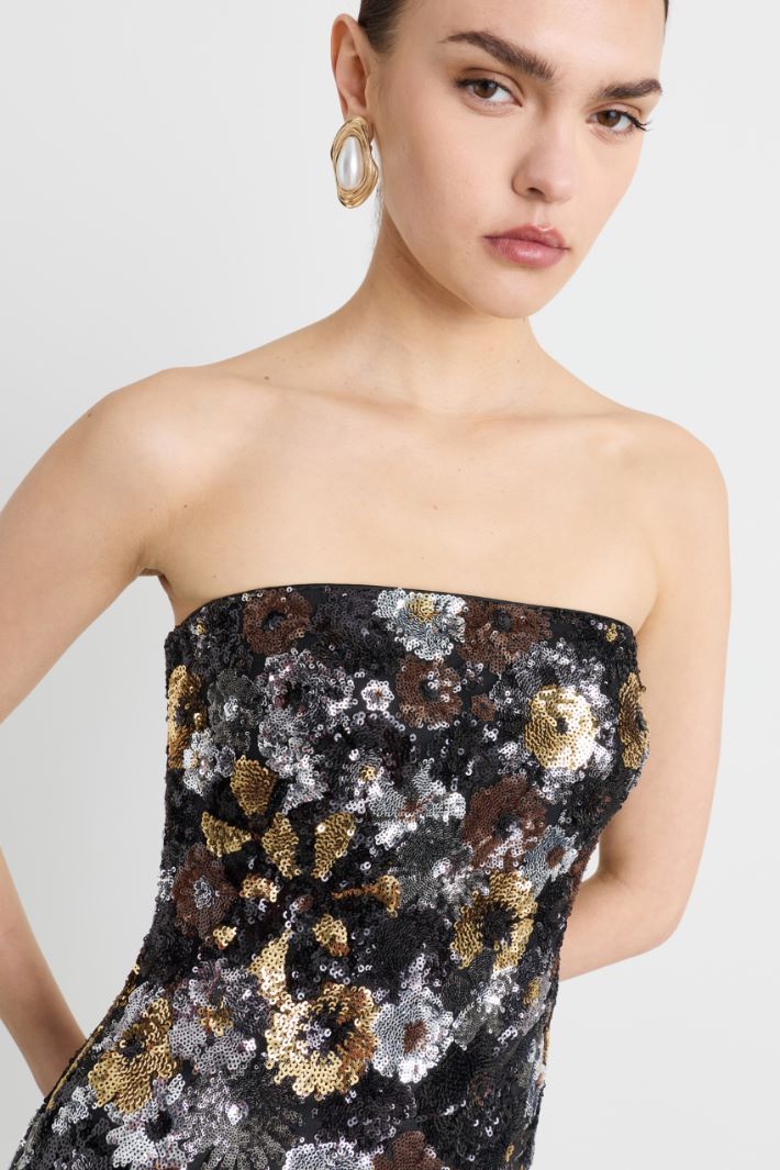 Sequin Tulle Dress - BLACK - Intrend - 3