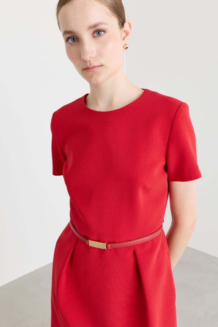 Cady tulip-skirt dress - RED - Intrend - 3