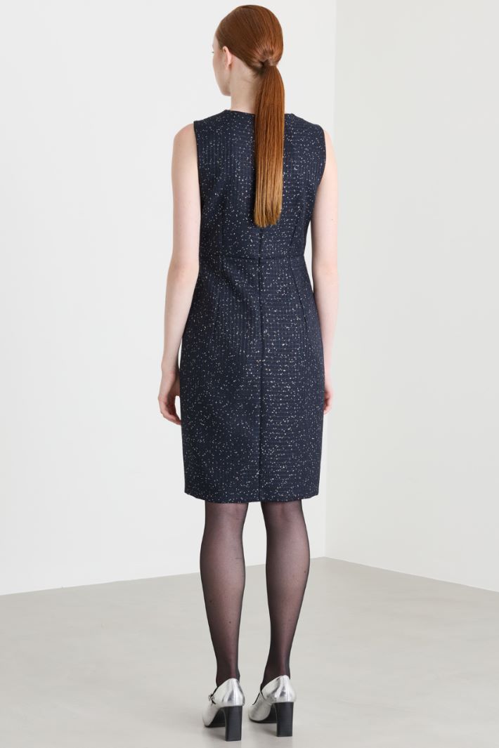 Short sequinned basketweave dress - BLUE - Intrend - 4