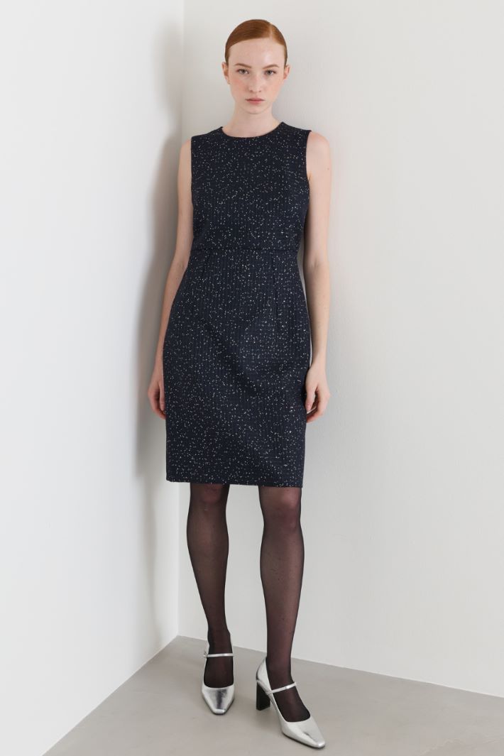 Short sequinned basketweave dress - BLUE - Intrend - 2
