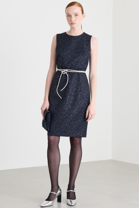 Short sequinned basketweave dress - Intrend