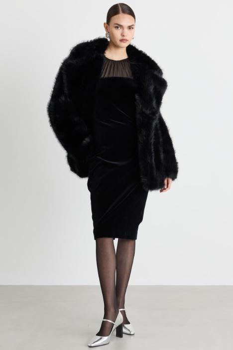 Velvet and georgette dress - Intrend