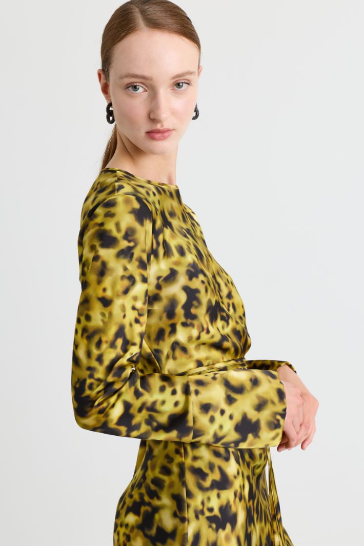 Spot-print short dress - YELLOW - Intrend - 3