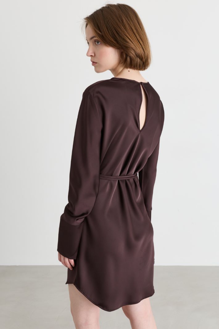 Spot-print short dress - BROWN - Intrend - 4