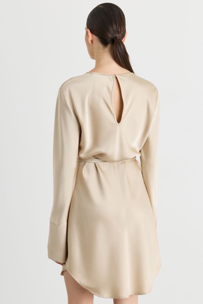 Spot-print short dress - BEIGE - Intrend - 4