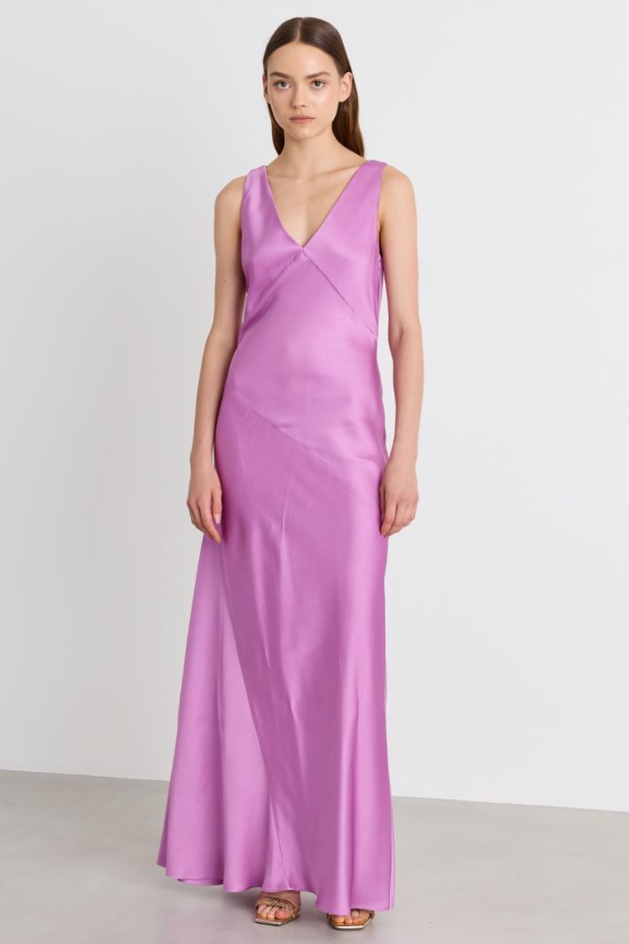 Matte satin slip dress - PINK - Intrend - 2