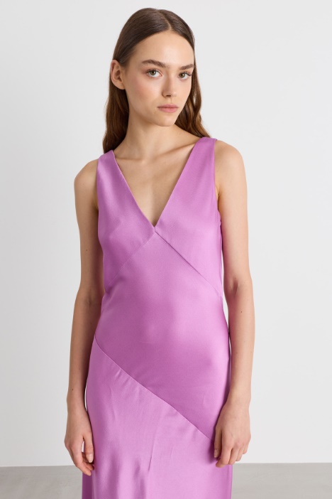 Abito slip dress in raso opaco