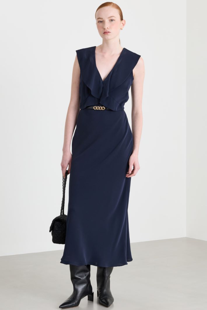 Sleeveless cady dress - BLUE - Intrend