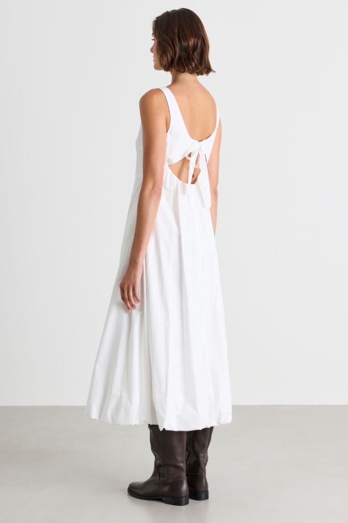 Poplin balloon dress - WHITE - Intrend - 4
