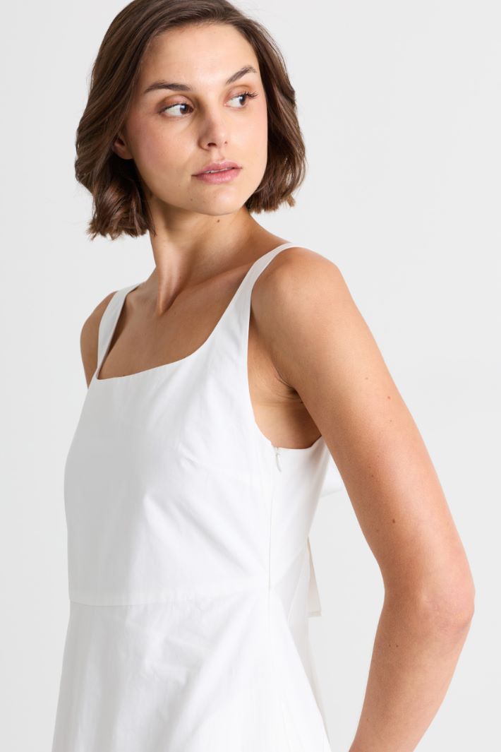 Poplin balloon dress - WHITE - Intrend - 3