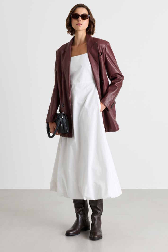 Poplin balloon dress - WHITE - Intrend
