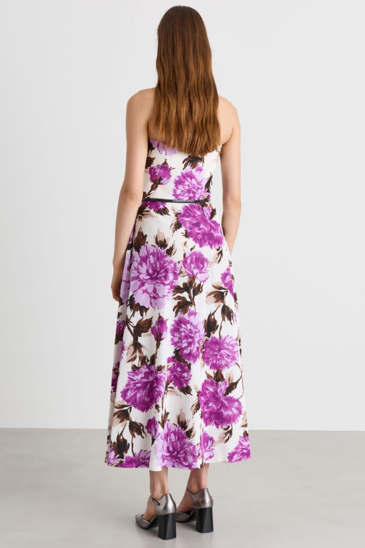 Printed faille bustier dress - PINK - Intrend - 4