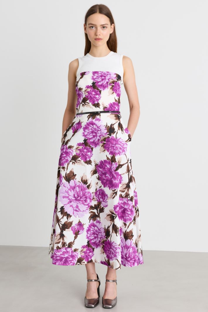 Printed faille bustier dress - PINK - Intrend - 2