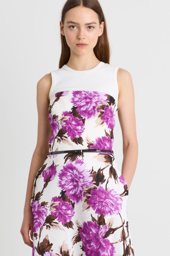 Printed faille bustier dress - PINK - Intrend - 3