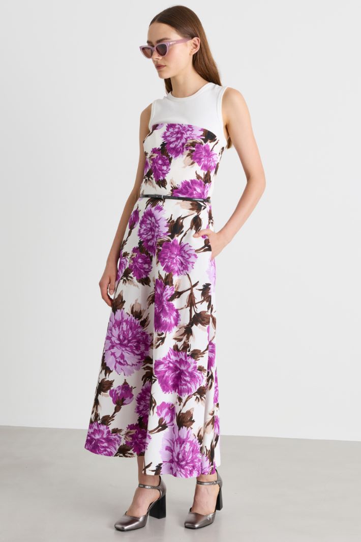 Printed faille bustier dress - PINK - Intrend