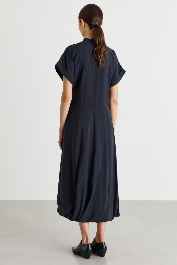 Fluid canvas balloon dress - ANTHRACITE - Intrend - 4