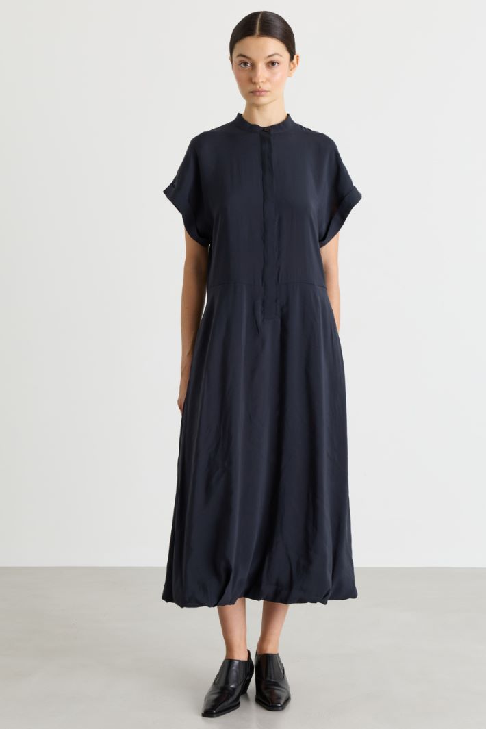 Fluid canvas balloon dress - ANTHRACITE - Intrend - 2