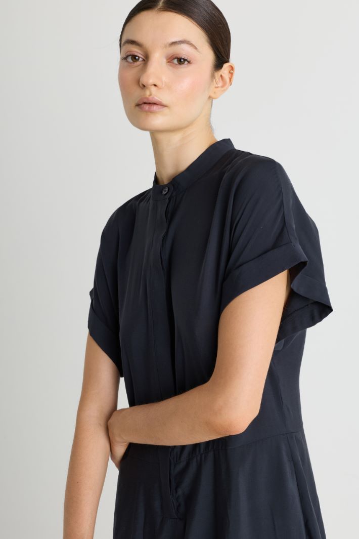 Fluid canvas balloon dress - ANTHRACITE - Intrend - 3