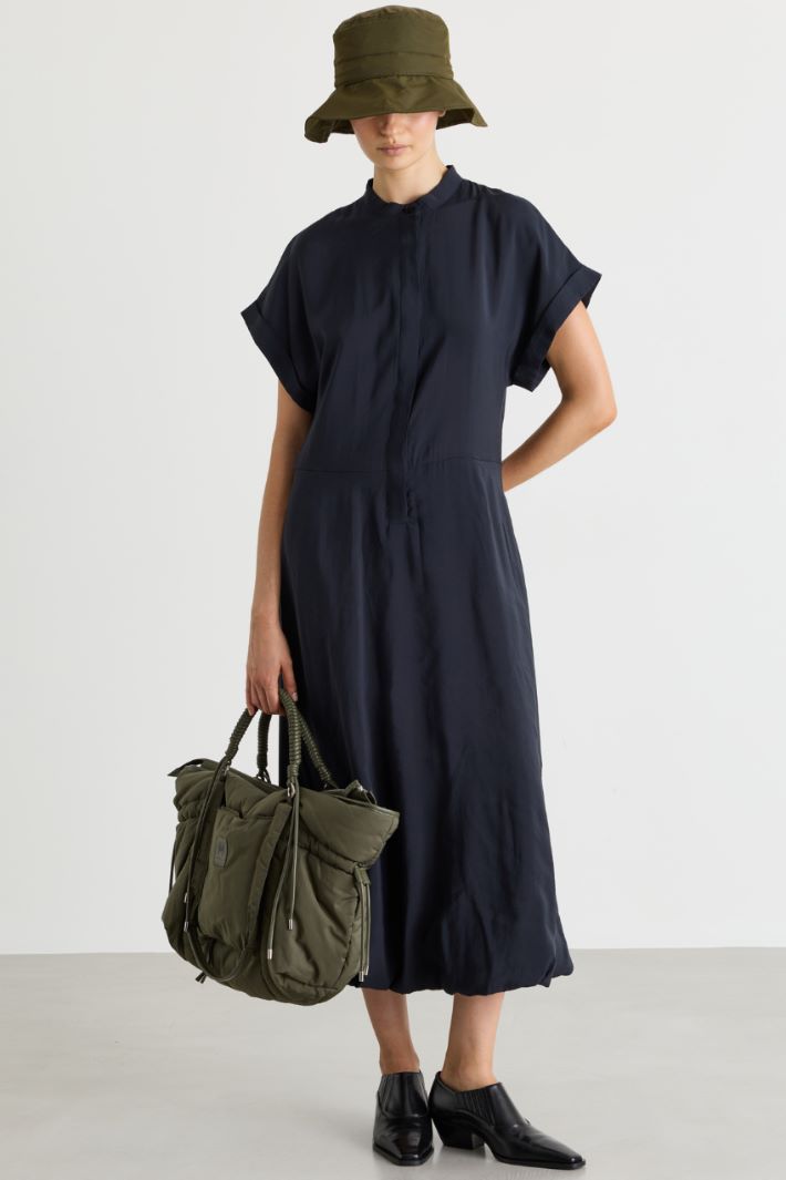 Fluid canvas balloon dress - ANTHRACITE - Intrend