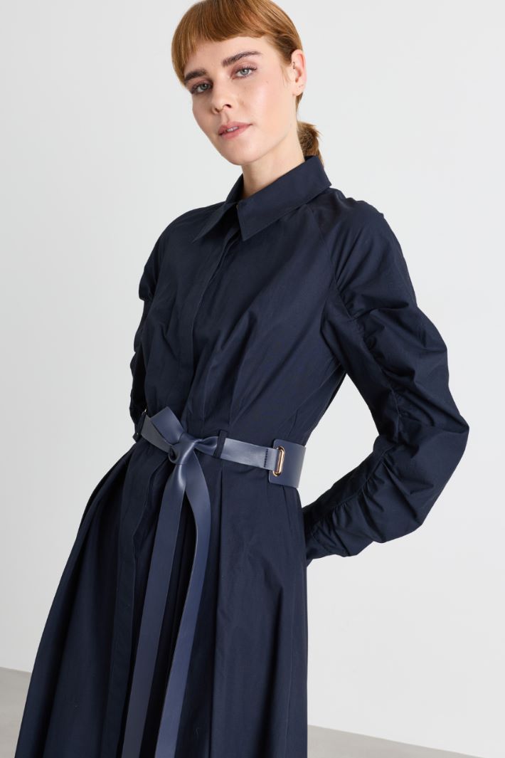 Poplin shirt dress - BLUE - Intrend - 3