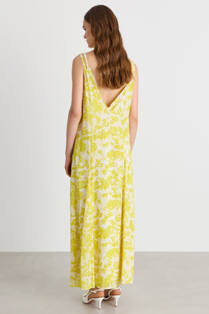 Georgette Maxi Dress - WHITE YELLOW - Intrend - 4
