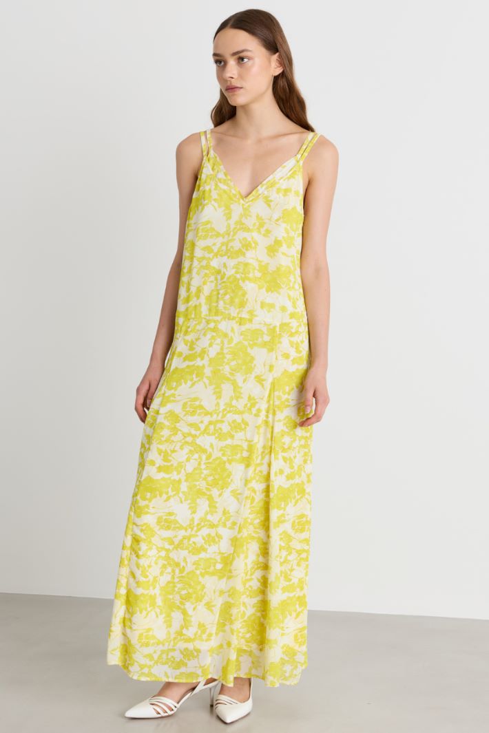 Georgette Maxi Dress - WHITE YELLOW - Intrend - 2