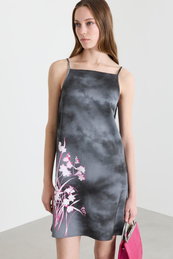 Floral-print A-line mini dress - GREY - Intrend - 2