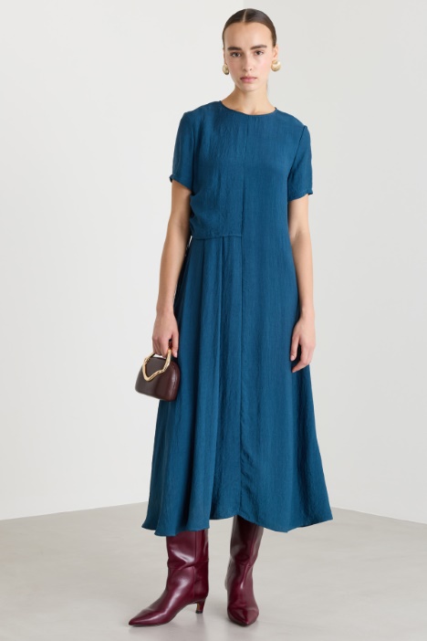 Crinkle twill midi dress - Intrend