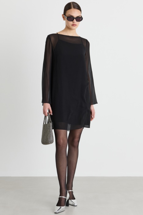 Georgette and cady dress - Intrend