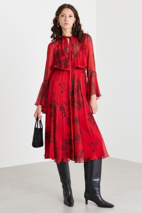 Printed chiffon dress - Intrend