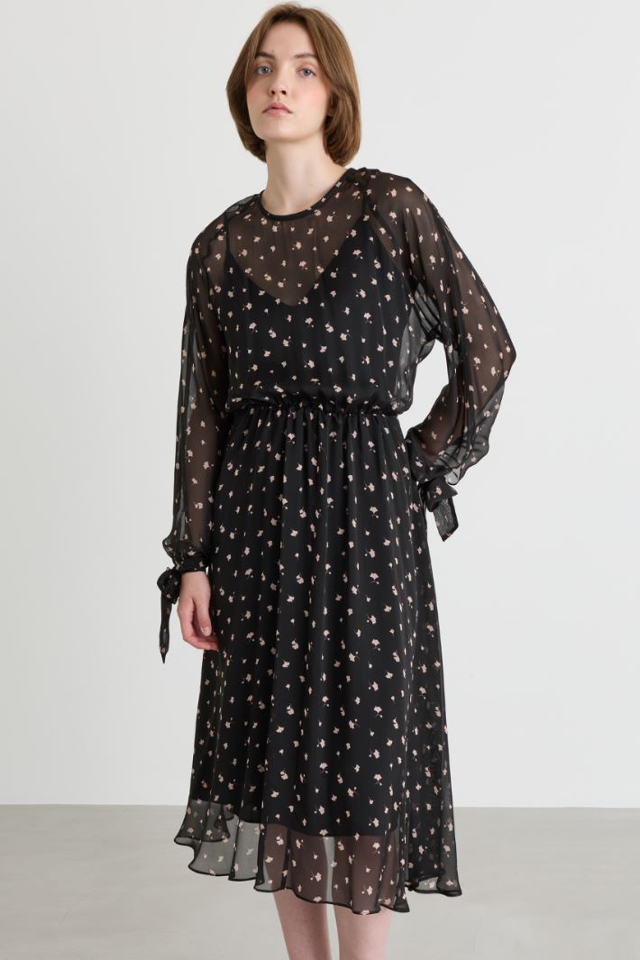 Printed chiffon dress - BLACK PINK - Intrend - 2