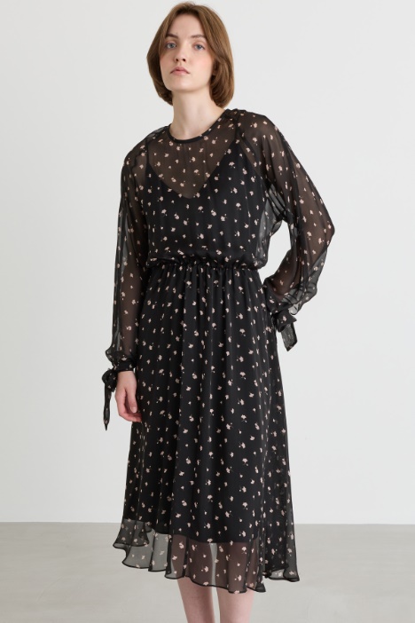 Abito in chiffon di seta stampata