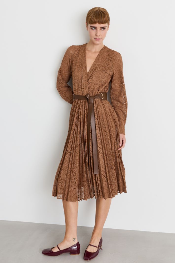 Lace dress - CAMEL - Intrend - 2