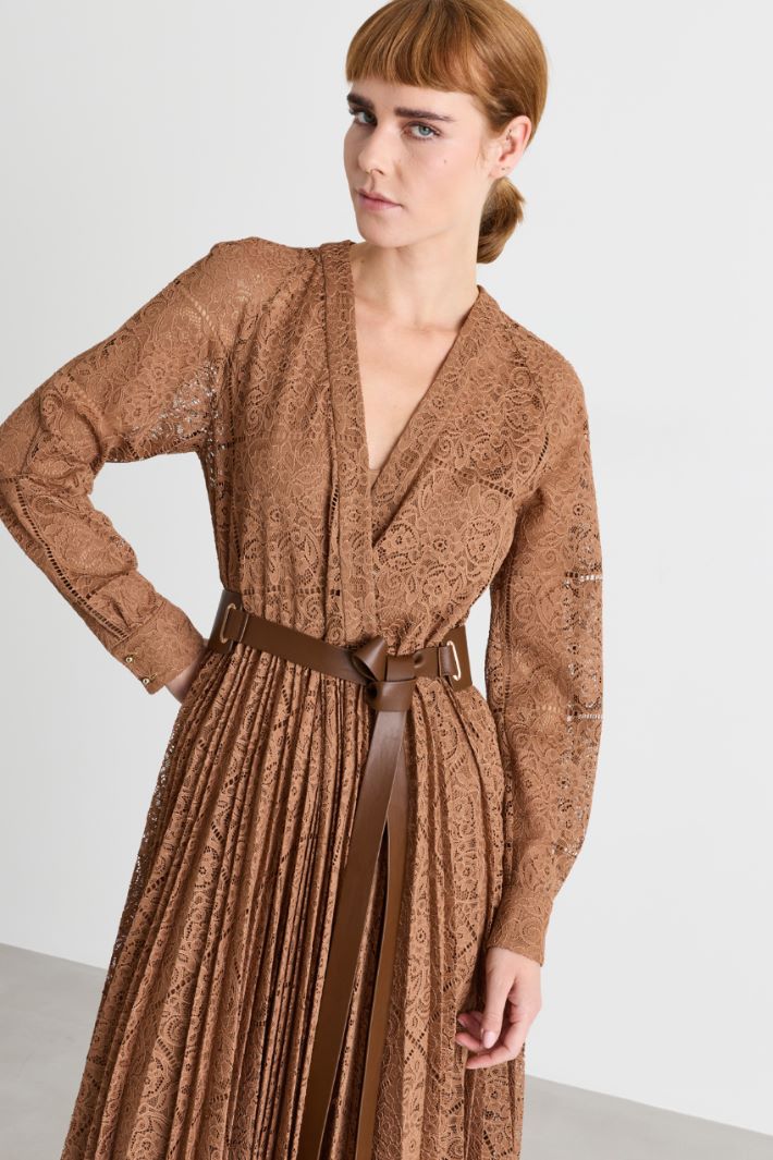 Lace dress - CAMEL - Intrend - 3