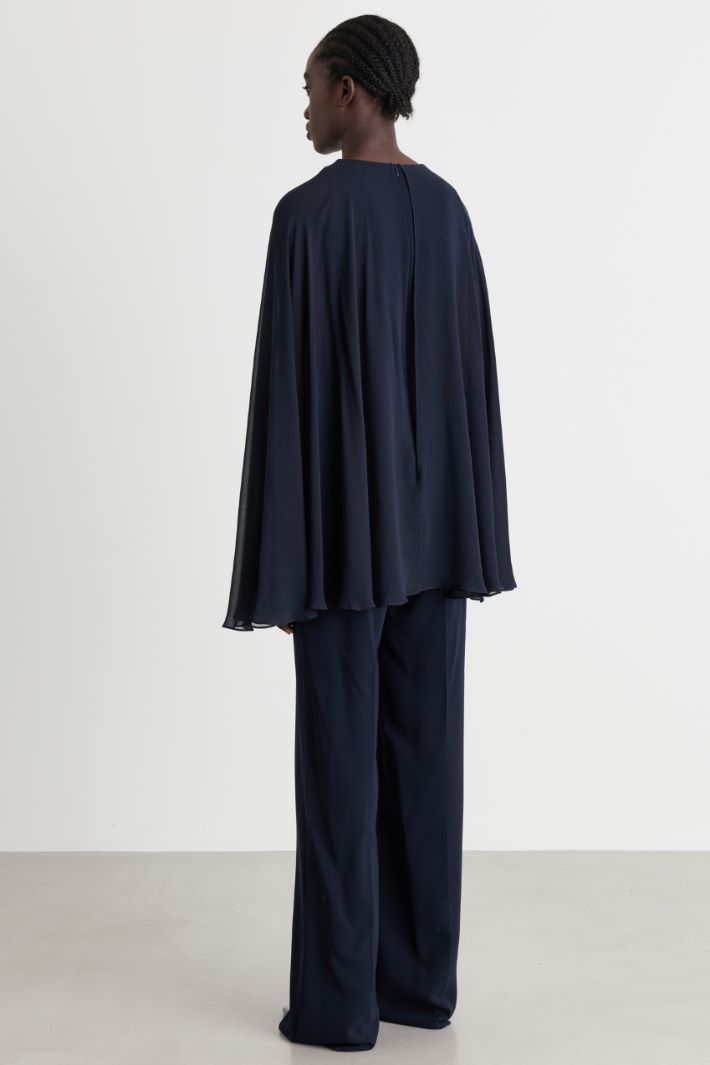 Cady jumpsuit with cape - BLUE - Intrend - 4
