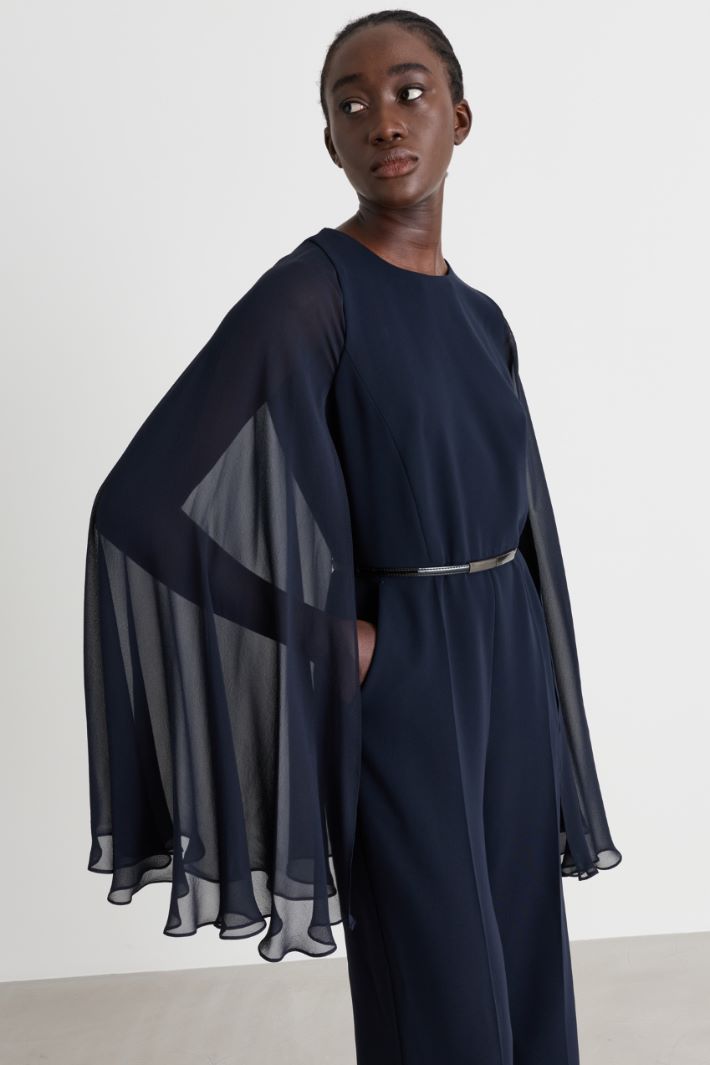 Cady jumpsuit with cape - BLUE - Intrend - 3
