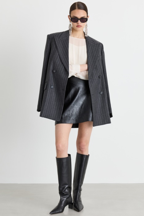 Blusa de georgette con botón joya - Intrend